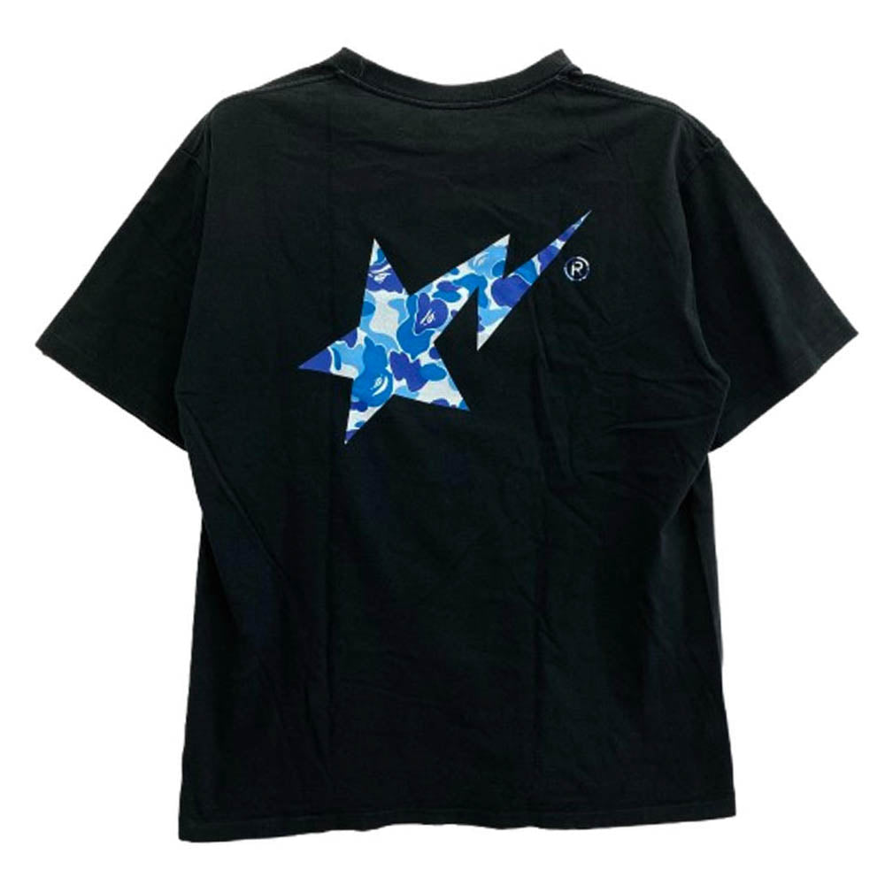 A BATHING APE アベイシングエイプ ABC CAMO BAPE STA ベイプスタ ロゴ 半袖 Tシャツ ブルーカモ XL ブラック系 XL【中古】