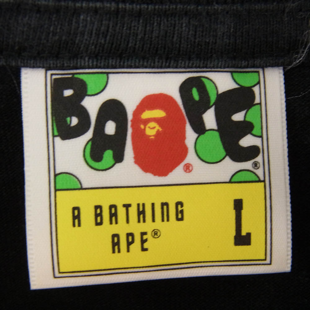 A BATHING APE アベイシングエイプ BAPE STA ベイプスタ ロゴ 半袖 Tシャツ イエローカモ L ブラック系 L【中古】
