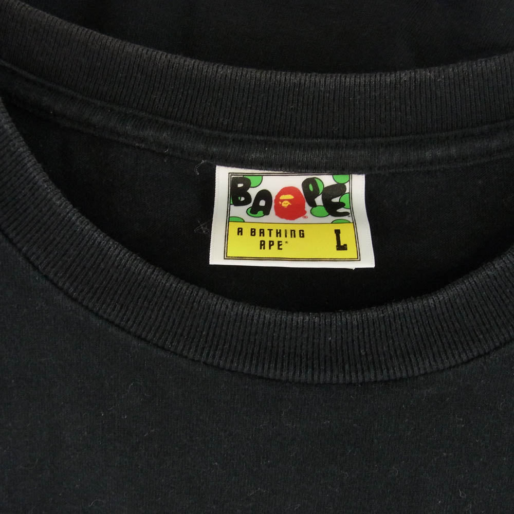 A BATHING APE アベイシングエイプ タイガーカモ ポケット 半袖 Tシャツ L ブラック系 L【中古】