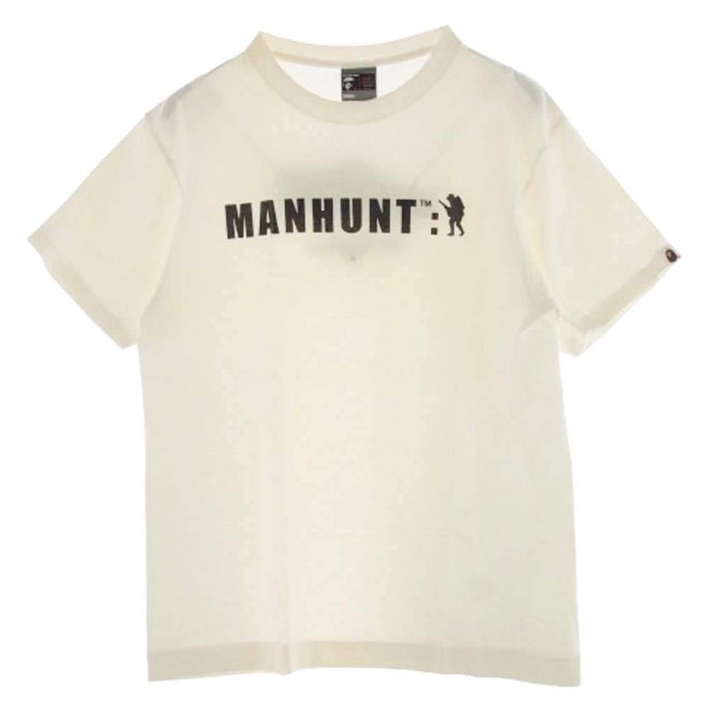 A BATHING APE アベイシングエイプ 初期 MANHUNT フットソルジャー TEE 半袖 Tシャツ L ホワイト系 L【中古】