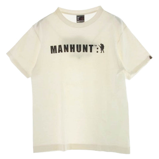 A BATHING APE アベイシングエイプ 初期 MANHUNT フットソルジャー TEE 半袖 Tシャツ L ホワイト系 L【中古】