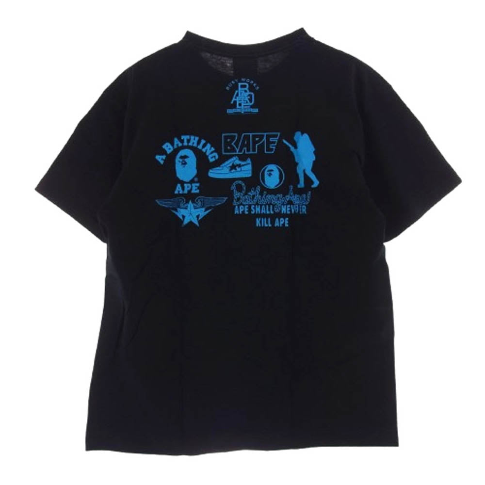 A BATHING APE アベイシングエイプ BAPE KISS LOGO TEE ベイプ キス ロゴ 半袖 Tシャツ L ブラック系 L【中古】