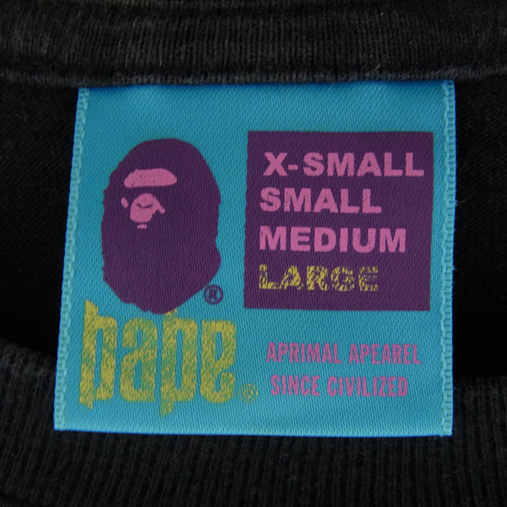 A BATHING APE アベイシングエイプ BAPE KISS LOGO TEE ベイプ キス ロゴ 半袖 Tシャツ L ブラック系 L【中古】