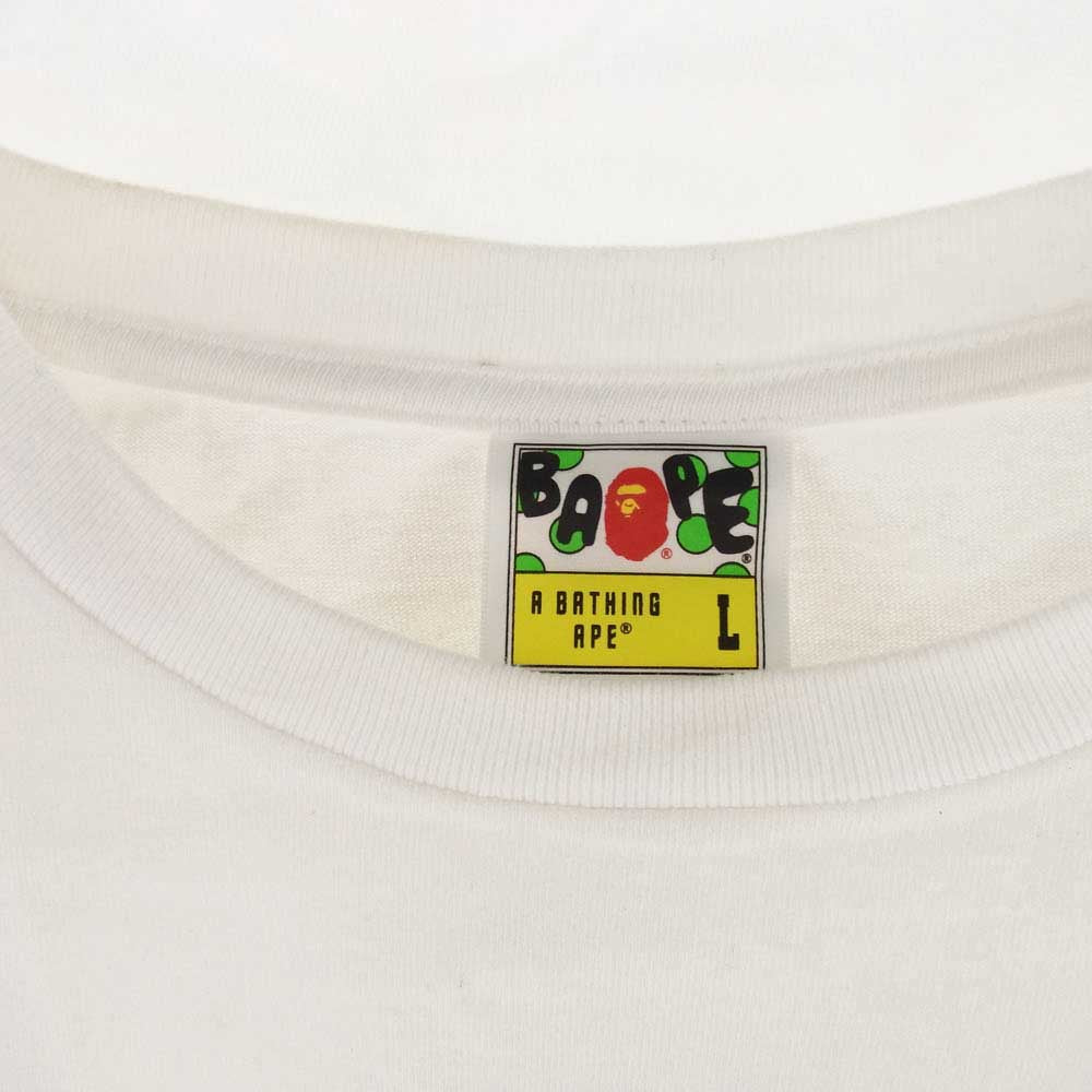 A BATHING APE アベイシングエイプ COLOR CAMO BIG APE FACE TEE カラーカモ ビッグ エイプ フェイス 半袖 Tシャツ グレーカモ L ホワイト ホワイト系 L【中古】