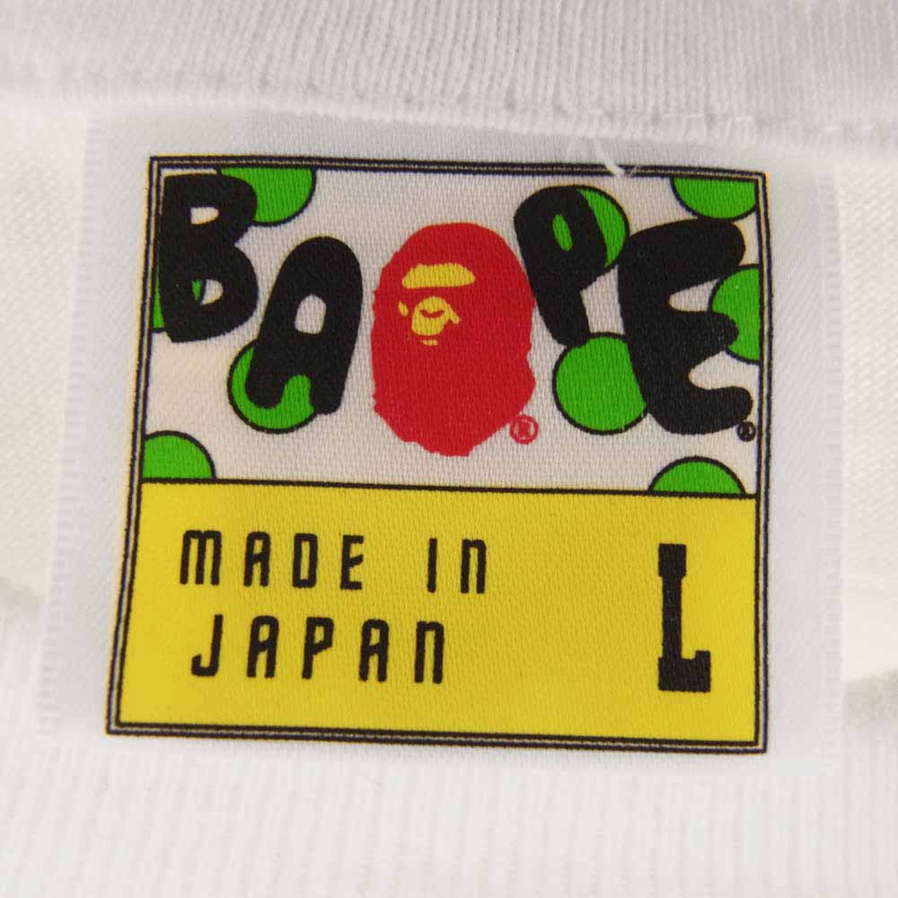 A BATHING APE アベイシングエイプ × NOWHERE 15rd Anniversary TEE ノーウェア 15周年 記念 ABCカモ 半袖 Tシャツ L ホワイト系 L【中古】