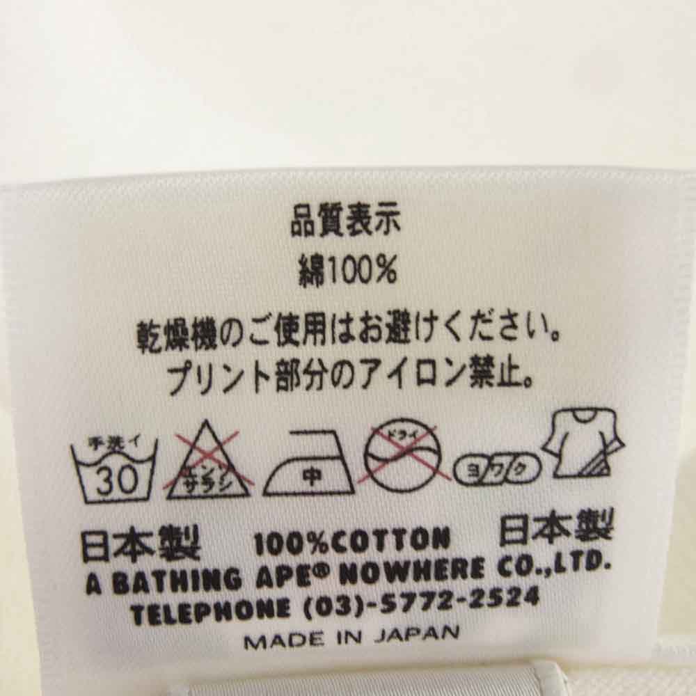 A BATHING APE アベイシングエイプ × NOWHERE 15rd Anniversary TEE ノーウェア 15周年 記念 ABCカモ 半袖 Tシャツ L ホワイト系 L【中古】