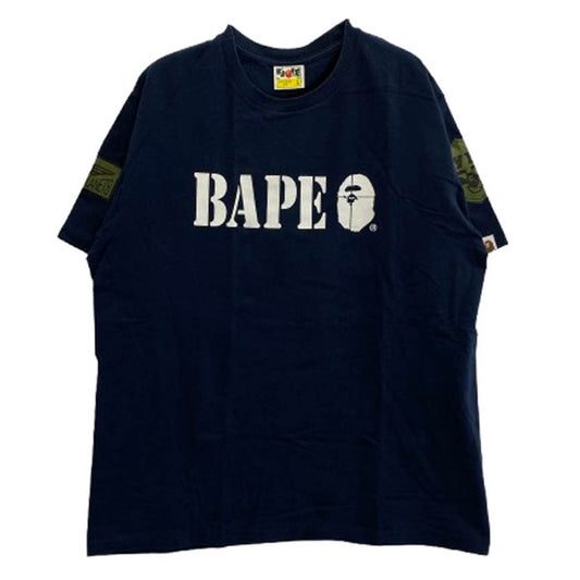A BATHING APE アベイシングエイプ BAPE ターゲット ロゴ 半袖 Tシャツ L ネイビー系 L【中古】