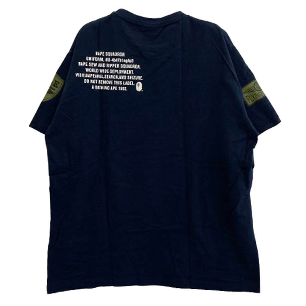 A BATHING APE アベイシングエイプ BAPE ターゲット ロゴ 半袖 Tシャツ L ネイビー系 L【中古】