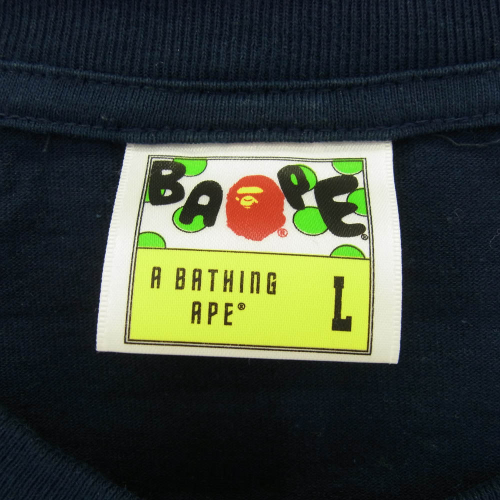 A BATHING APE アベイシングエイプ BAPE STA ベイプスタ ロゴ 半袖 Tシャツ ネイビー L ネイビー系 L【中古】