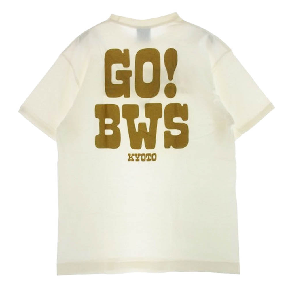 A BATHING APE アベイシングエイプ BUSY WORK SHOP KYOTO 限定 GO APE TEE 京都店 限定 半袖 Tシャツ L オフホワイト系 L【中古】