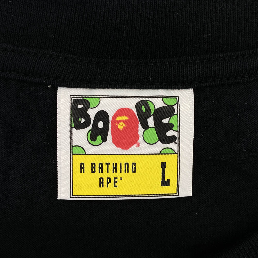 A BATHING APE アベイシングエイプ 1ST CAMO BIG APE FACE TEE ファーストカモ ビッグ エイプ ヘッド 半袖 Tシャツ グリーンカモ L ブラック系 L【中古】