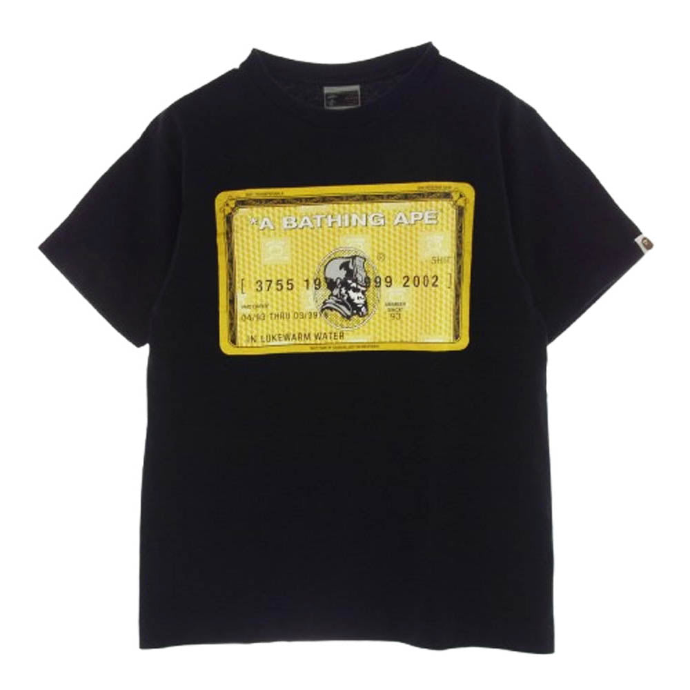 A BATHING APE アベイシングエイプ BAPE General GOLD CARD ジェネラル ゴールドカード 半袖 Tシャツ M ブラック系 M【中古】