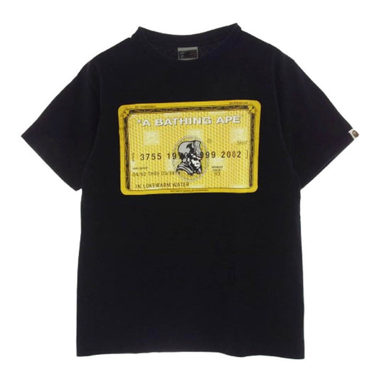 A BATHING APE アベイシングエイプ BAPE General GOLD CARD ジェネラル ゴールドカード 半袖 Tシャツ M ブラック系 M【中古】