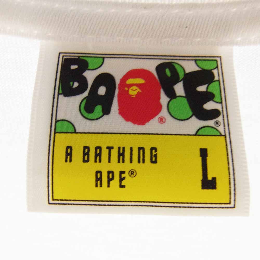 A BATHING APE アベイシングエイプ BAPE Pigment 1st camo Bapesta Tee ピグメント ファーストカモ ベイプスタ ロゴ 半袖 Tシャツ イエローカモ L ホワイト系 L【中古】