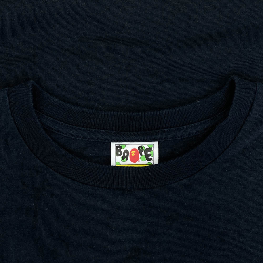 A BATHING APE アベイシングエイプ ABC CAMO Ape Face STA Tee エイプ フェイス スタ 半袖 Tシャツ ベージュカモ L ブラック系 L【中古】