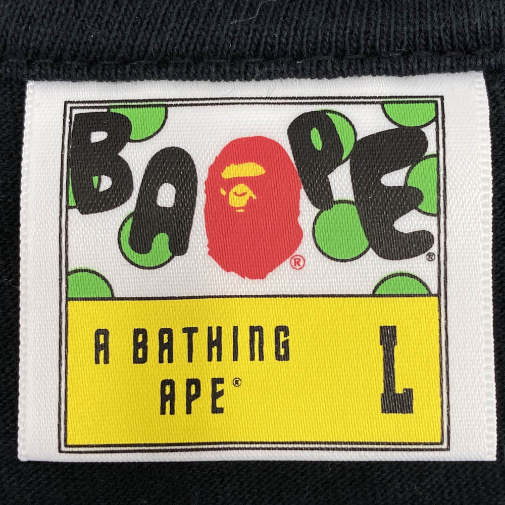 A BATHING APE アベイシングエイプ ABC CAMO Ape Face STA Tee エイプ フェイス スタ 半袖 Tシャツ ベージュカモ L ブラック系 L【中古】