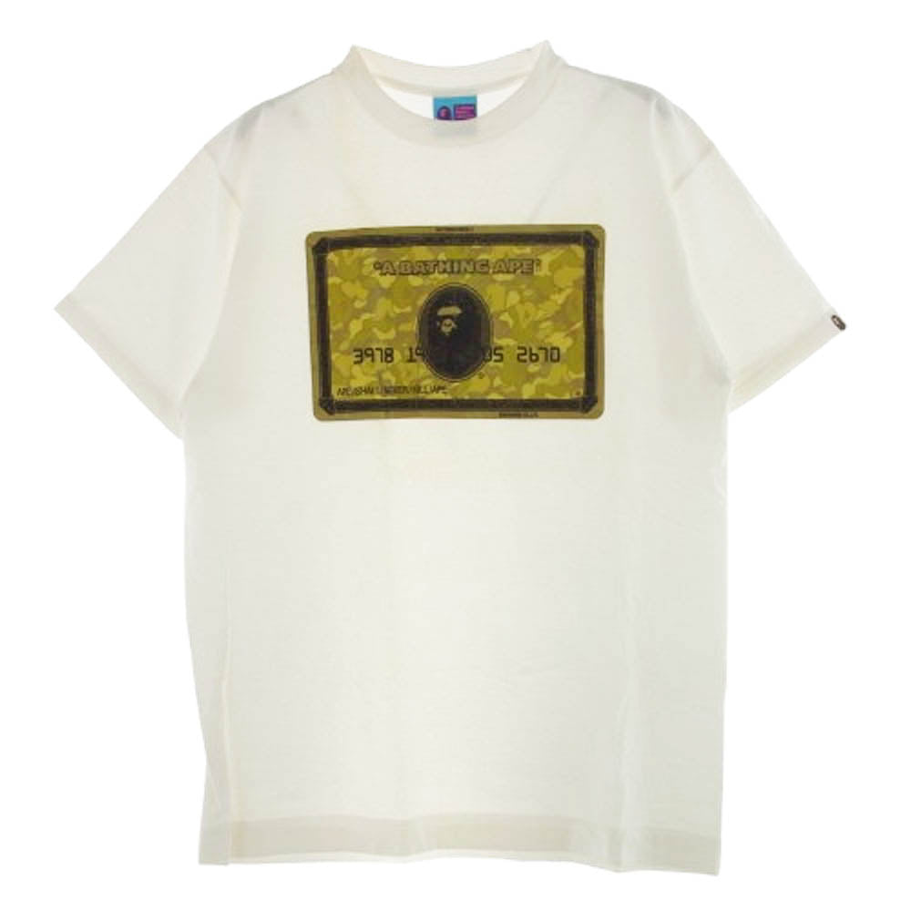 A BATHING APE アベイシングエイプ BAPE OG GOLD CARD MEMBER CLUB TEE ゴールド 限定 半袖 Tシャツ L オフホワイト系 L【中古】