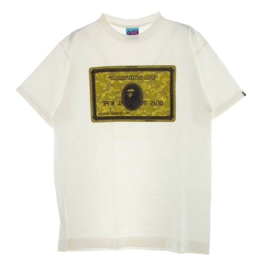 A BATHING APE アベイシングエイプ BAPE OG GOLD CARD MEMBER CLUB TEE ゴールド 限定 半袖 Tシャツ L オフホワイト系 L【中古】