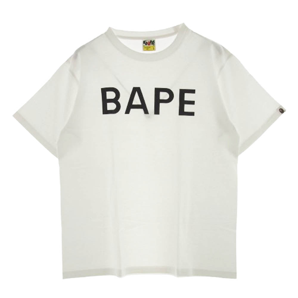 A BATHING APE アベイシングエイプ BAPE LOGO TEE ベイプロゴ 半袖 Tシャツ L ホワイト系 L【中古】