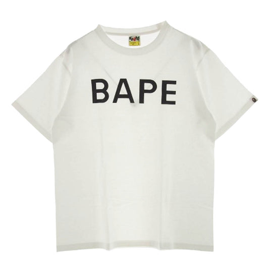 A BATHING APE アベイシングエイプ BAPE LOGO TEE ベイプロゴ 半袖 Tシャツ L ホワイト系 L【中古】