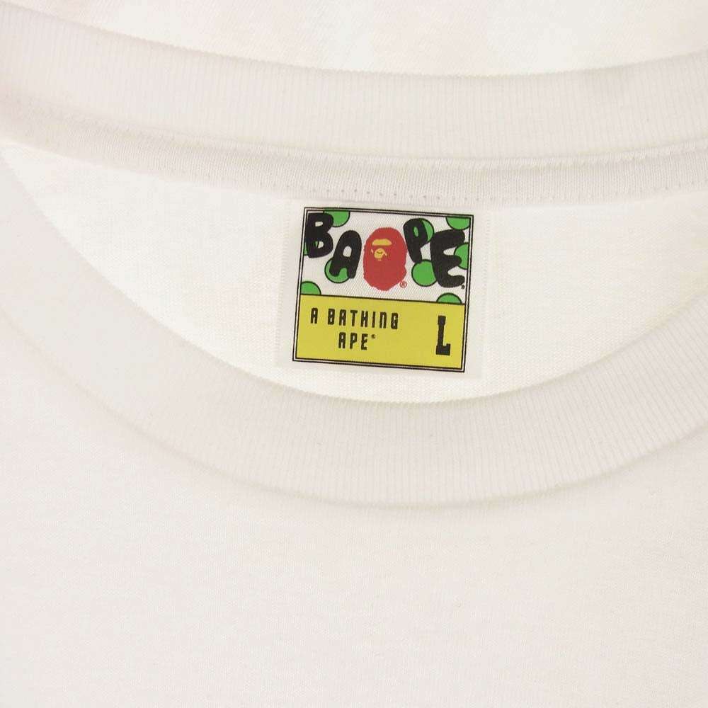 A BATHING APE アベイシングエイプ BAPE LOGO TEE ベイプロゴ 半袖 Tシャツ L ホワイト系 L【中古】