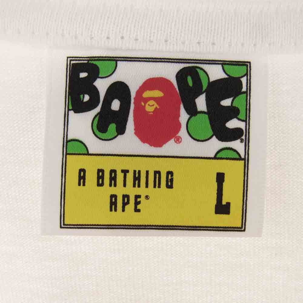 A BATHING APE アベイシングエイプ BAPE LOGO TEE ベイプロゴ 半袖 Tシャツ L ホワイト系 L【中古】