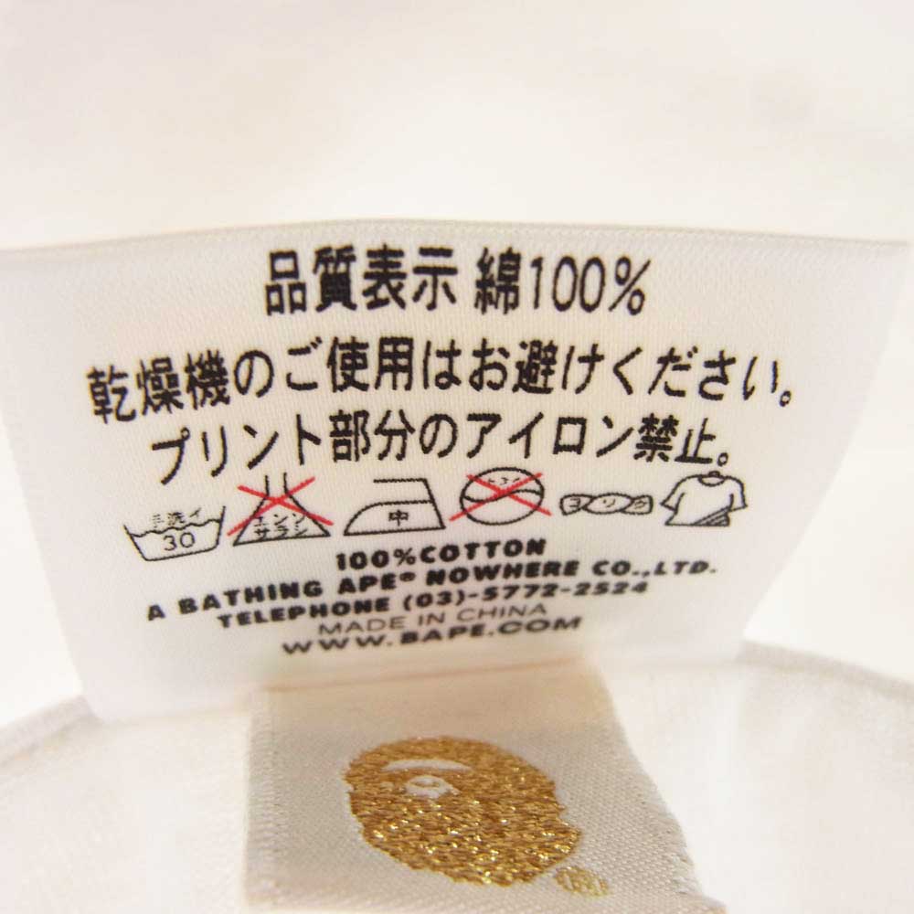 A BATHING APE アベイシングエイプ BAPE LOGO TEE ベイプロゴ 半袖 Tシャツ L ホワイト系 L【中古】