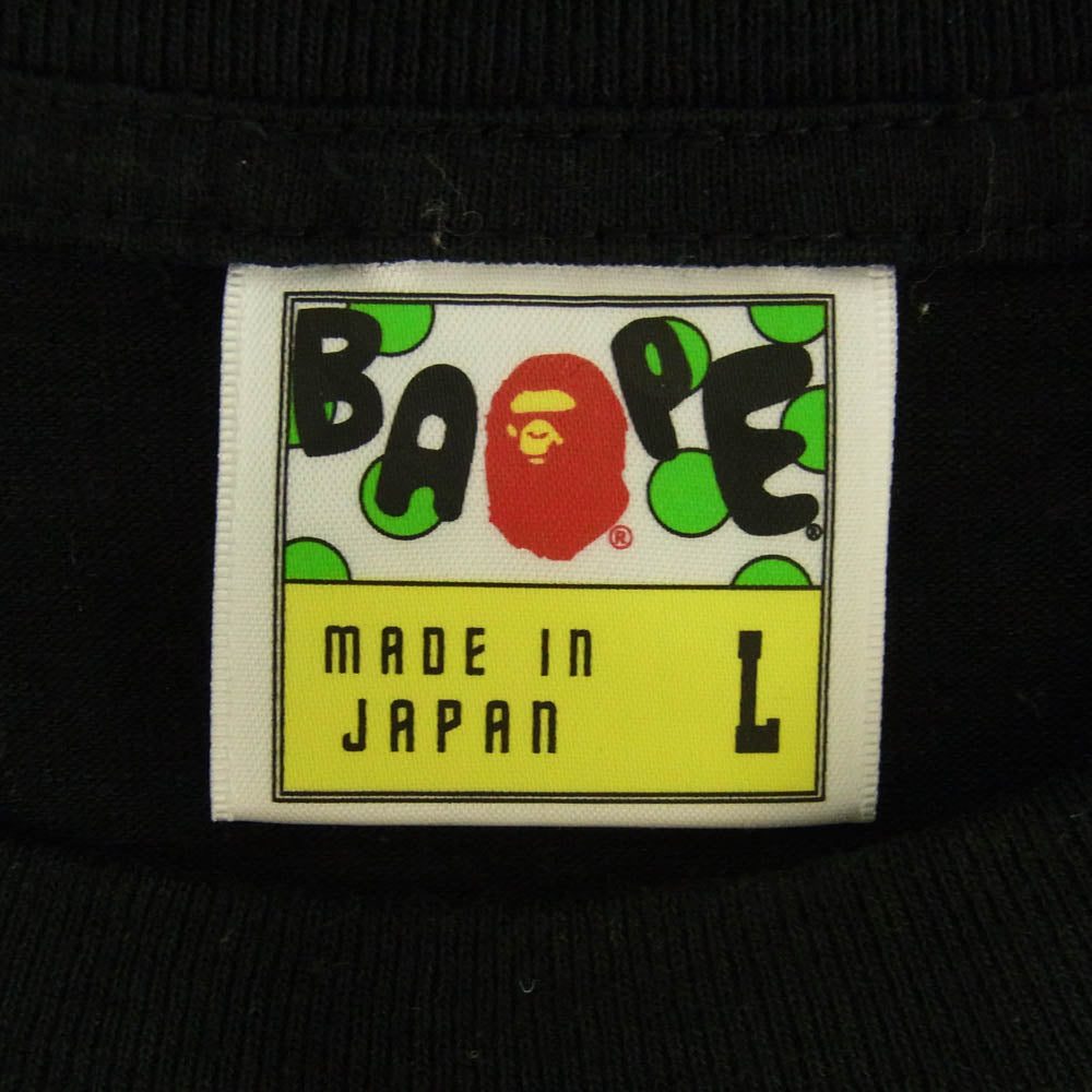 A BATHING APE アベイシングエイプ 1ST CAMO BIG APE FACE TEE ファーストカモ ビッグ エイプ ヘッド 半袖 Tシャツ イエローカモ L ブラック系 L【中古】