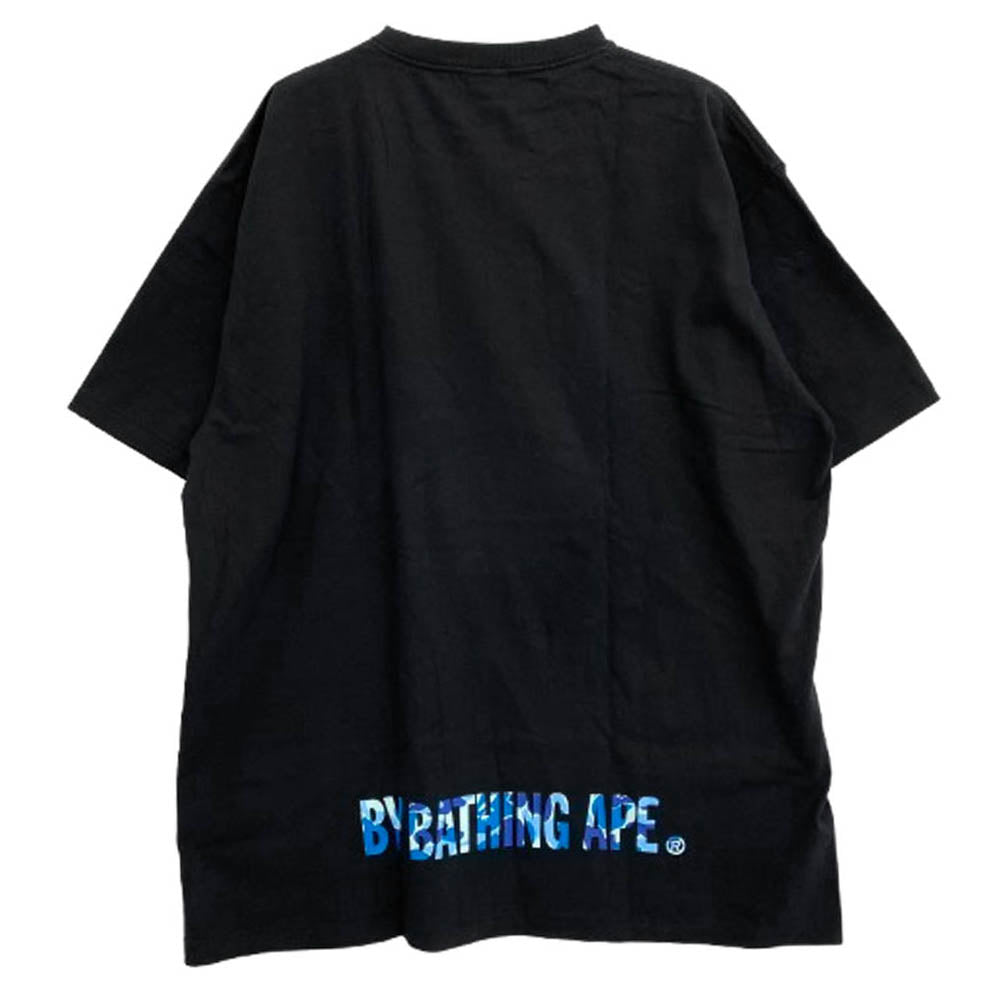 A BATHING APE アベイシングエイプ ABC CAMO Ape Face STA Tee エイプ フェイス スタ 半袖 Tシャツ ブルーカモ 2XL ブラック系 XXL【中古】