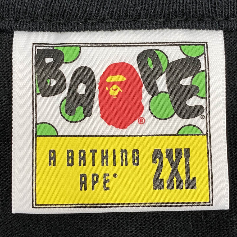 A BATHING APE アベイシングエイプ ABC CAMO Ape Face STA Tee エイプ フェイス スタ 半袖 Tシャツ ブルーカモ 2XL ブラック系 XXL【中古】