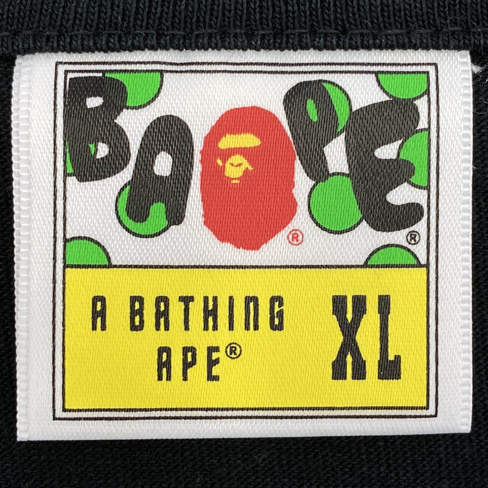 A BATHING APE アベイシングエイプ ABC CAMO Ape Face STA Tee エイプ フェイス スタ 半袖 Tシャツ グレーカモ XL ブラック系 XL【美品】【中古】