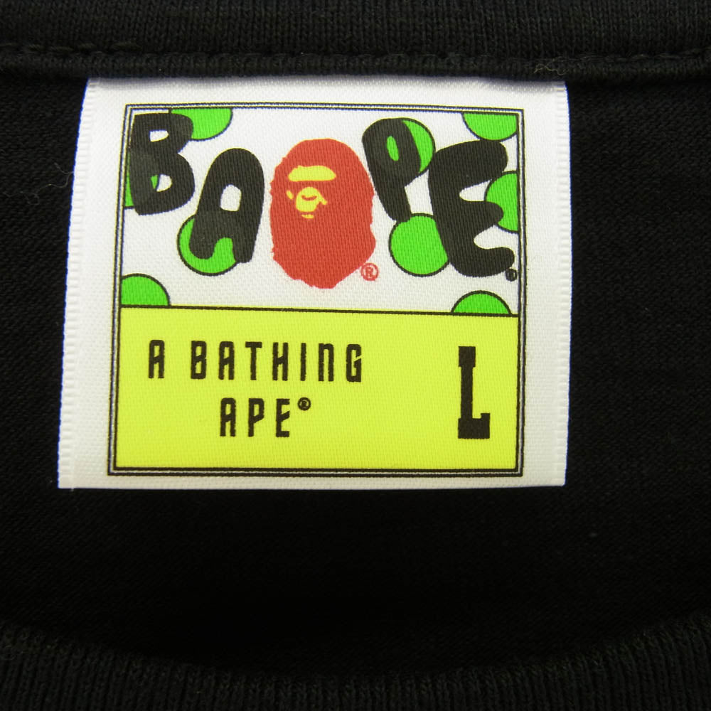 A BATHING APE アベイシングエイプ × STUSSY ILL COLLABORATION ステューシー コラボレーション 刺繍 半袖 Tシャツ L ブラック系 L【中古】