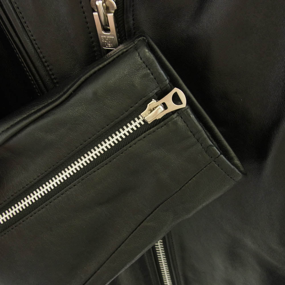 schott ショット 782-3950077 3101048 NEW DOUBLE BREAST RIDERS シープレザー セミダブル ライダースジャケット ブラック系 XL【美品】【中古】