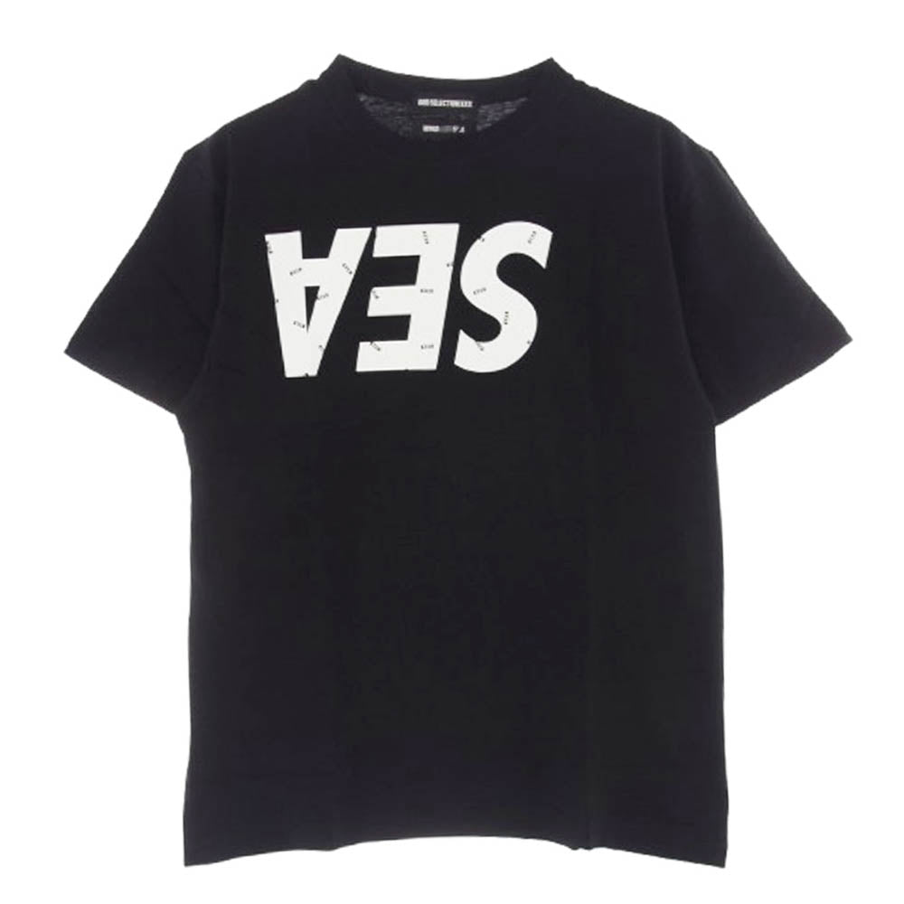 GOD SELECTION XXX ゴッドセレクション GX-A21-WSST-01 × WIND AND SEA ウィンダンシー SEA ロゴ プリント 半袖 Tシャツ ブラック系 M【新古品】【未使用】【中古】