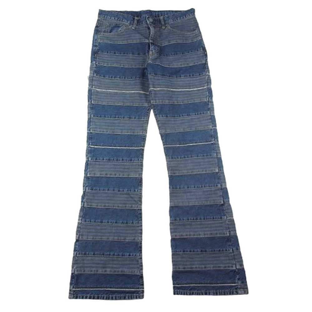 HYSTERIC GLAMOUR ヒステリックグラマー 02212AP01 ウミヘビ ツギハギ スクラッチ フレア デニムパンツ インディゴブルー系 30【中古】