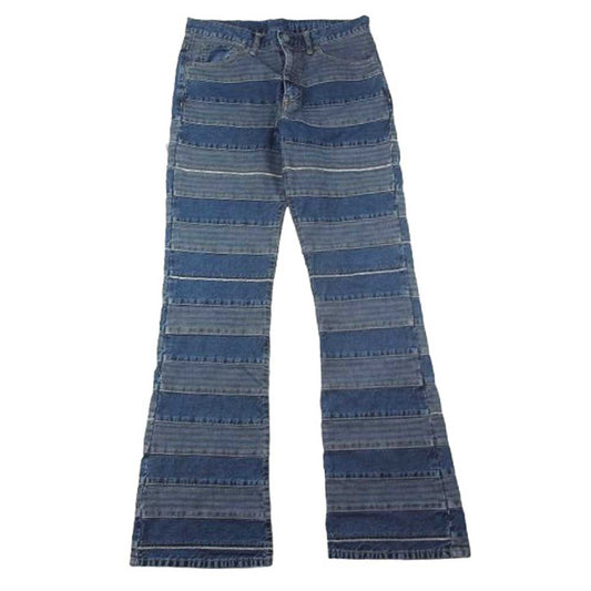 HYSTERIC GLAMOUR ヒステリックグラマー 02212AP01 ウミヘビ ツギハギ スクラッチ フレア デニムパンツ インディゴブルー系 30【中古】