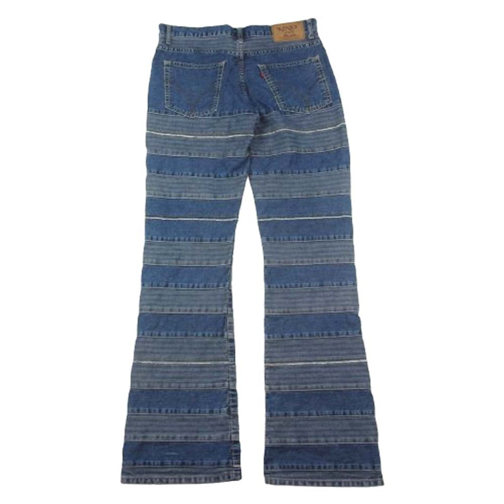 HYSTERIC GLAMOUR ヒステリックグラマー 02212AP01 ウミヘビ ツギハギ スクラッチ フレア デニムパンツ インディゴブルー系 30【中古】