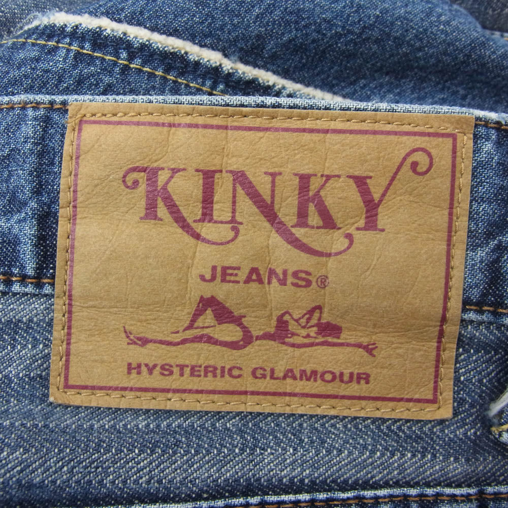 HYSTERIC GLAMOUR ヒステリックグラマー 02212AP01 ウミヘビ ツギハギ スクラッチ フレア デニムパンツ インディゴブルー系 30【中古】