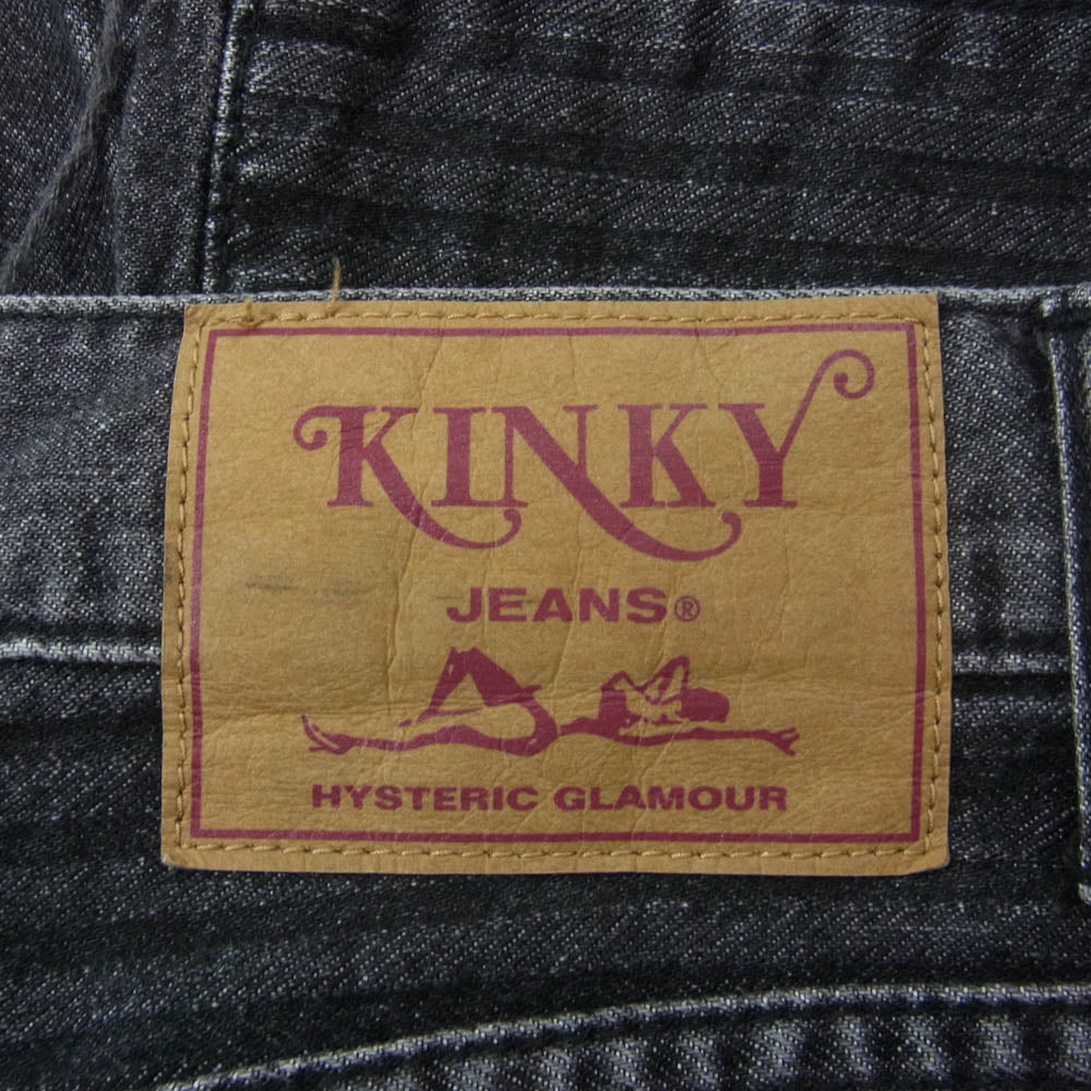 HYSTERIC GLAMOUR ヒステリックグラマー 02212AP01 ウミヘビ ツギハギ スクラッチ フレア デニムパンツ ブラック系 30【中古】