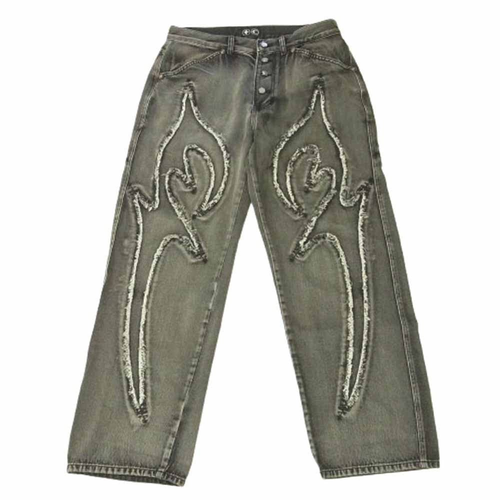 サグクラブ TC23PT0702 国内正規品 Tribal Denim Pants トライバル デニム パンツ ダークグレー系 3【中古】