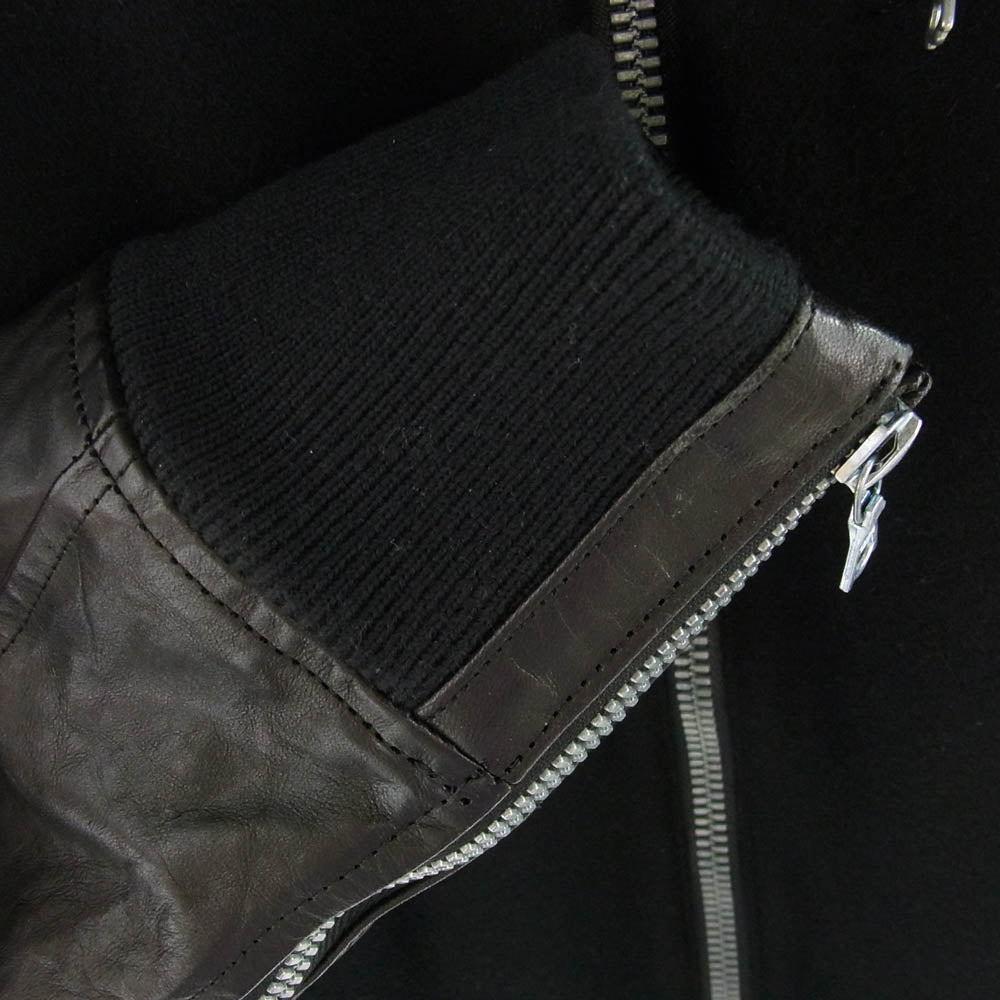 ISAMUKATAYAMA BACKLASH イサムカタヤマバックラッシュ 15AW 1547-01 SOS MYRTILLE ホース レザー ウール ジップ アップ ブルゾン ブラック系 L【中古】