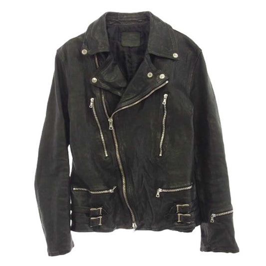 ISAMUKATAYAMA BACKLASH イサムカタヤマバックラッシュ 16AW R1606-03 ジャパンホース レザー 製品染め ダブル ライダース ジャケット ブラック系 XL 4【中古】