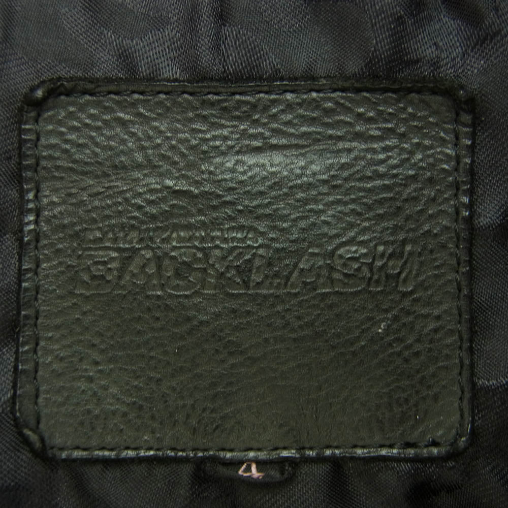 ISAMUKATAYAMA BACKLASH イサムカタヤマバックラッシュ 16AW R1606-03 ジャパンホース レザー 製品染め ダブル ライダース ジャケット ブラック系 XL 4【中古】