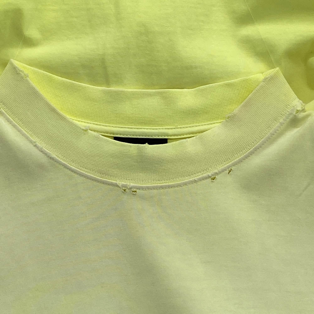 BALENCIAGA バレンシアガ 23SS 739784 TOVA9 テープロゴプリント ダメージ加工 半袖Tシャツ イエロー系 M【中古】