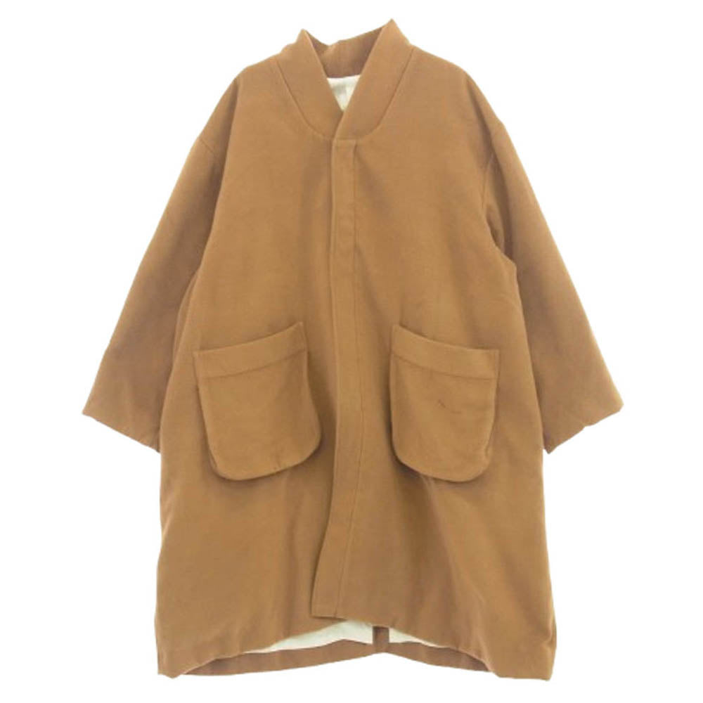 ヴォアーブ VOCO-C14 polyester melton long coat ポリエステルメルトン オーバーサイズ ロングコート ベージュ系 2【中古】