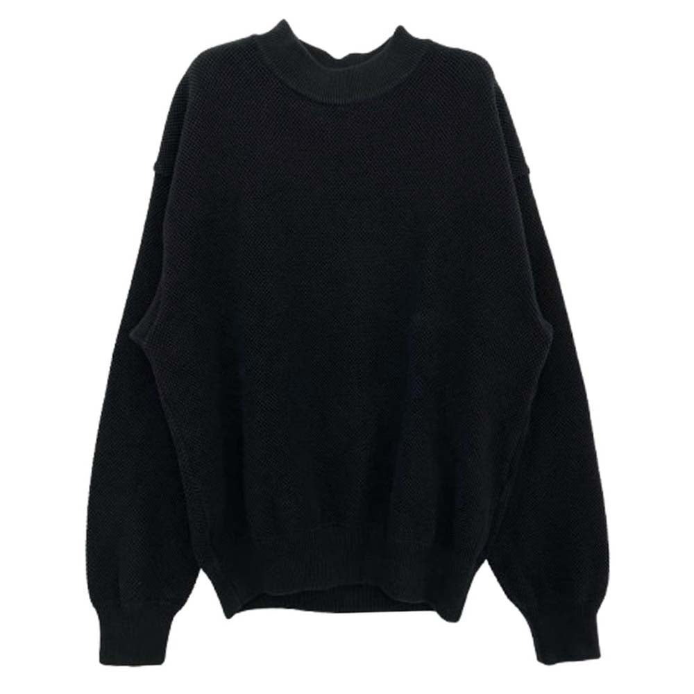 crepuscule クレプスキュール 2203-001 MOSS STITCH MOC NECK モス ステッチ モック ネックニット セーター ブラック系 1【中古】