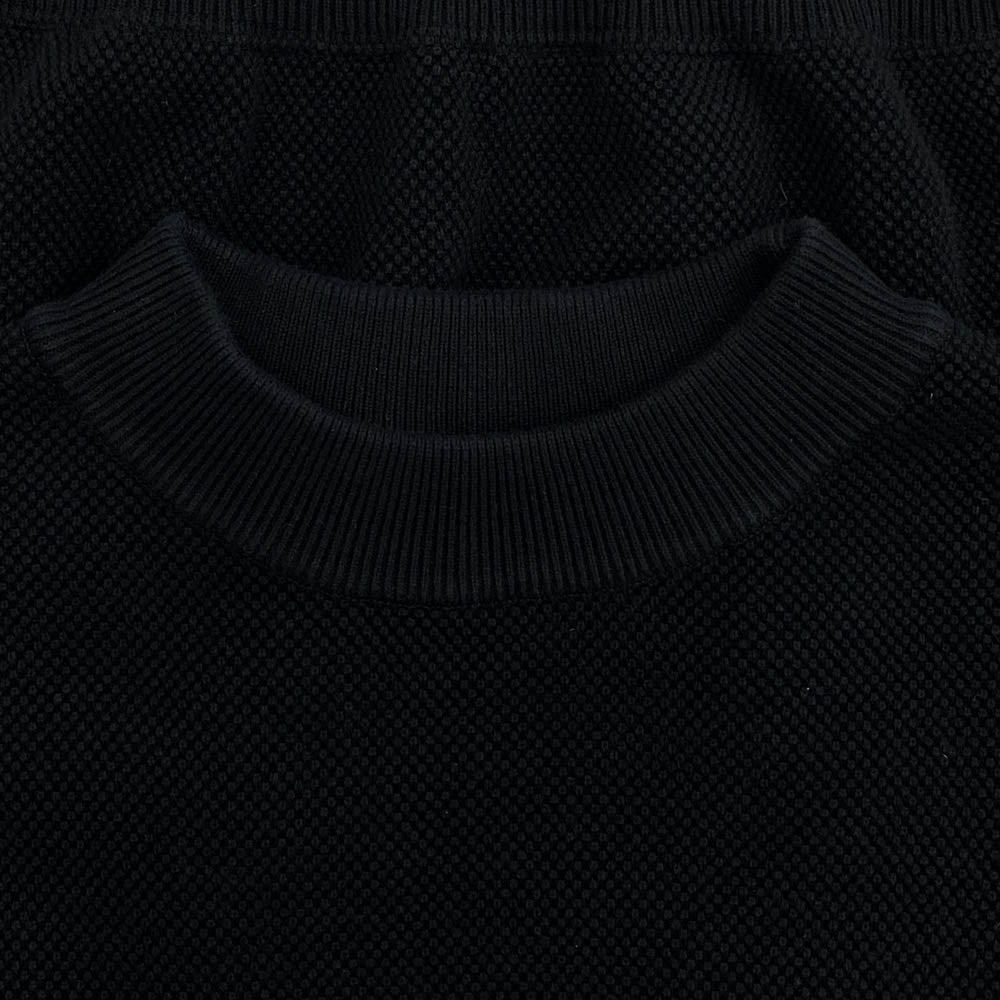 crepuscule クレプスキュール 2203-001 MOSS STITCH MOC NECK モス ステッチ モック ネックニット セーター ブラック系 1【中古】