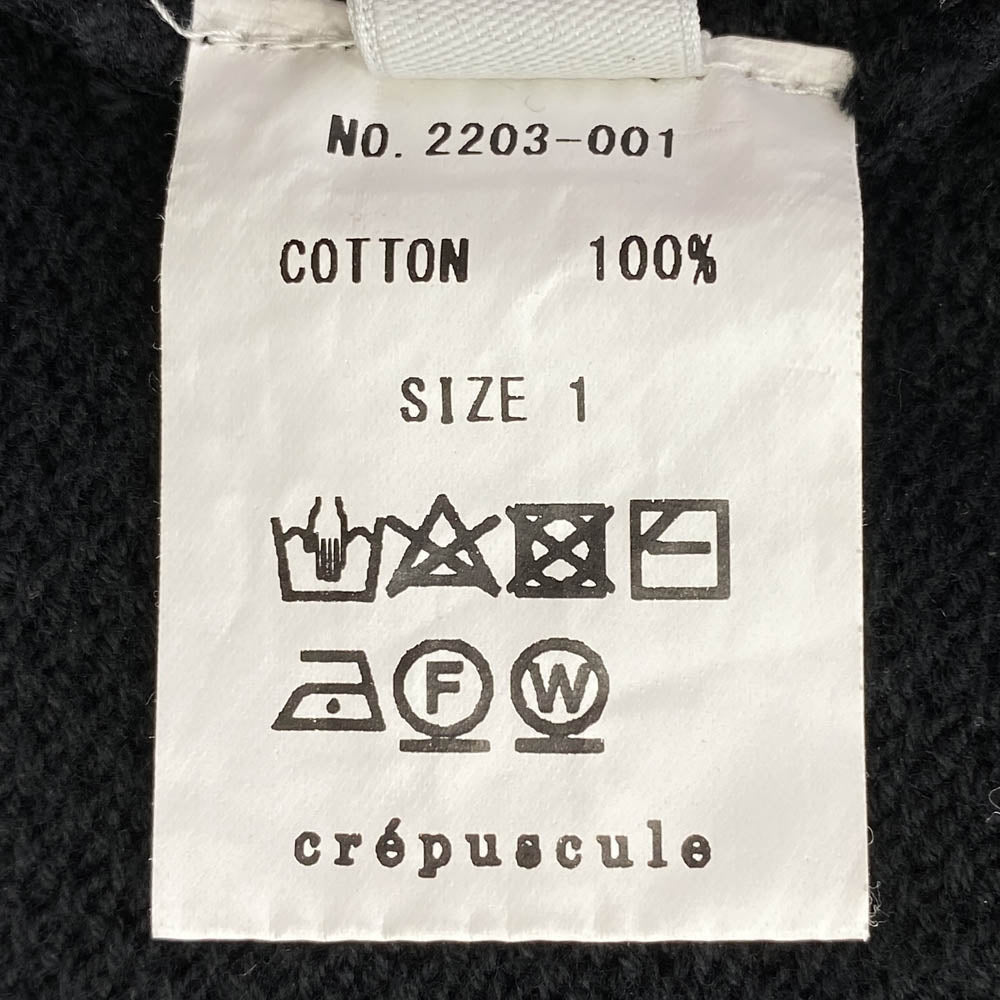 crepuscule クレプスキュール 2203-001 MOSS STITCH MOC NECK モス ステッチ モック ネックニット セーター ブラック系 1【中古】