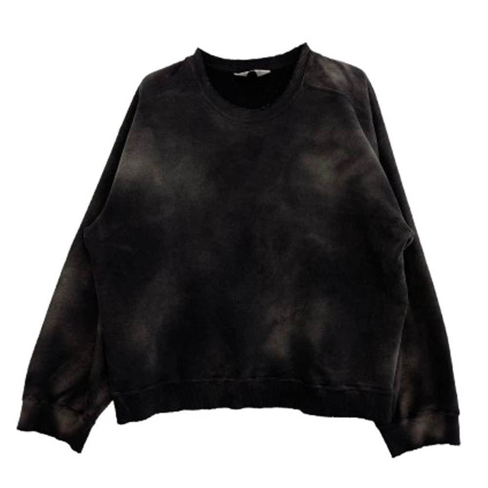 ANCELLM アンセルム ANC-CT87-C UNEVENNESS SWEAT SHIRT ロゴ刺繍 ユーズド加工 スウェットシャツ トレーナー チャコールグレー系 1【中古】