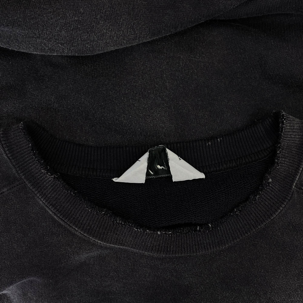 ANCELLM アンセルム ANC-CT87-C UNEVENNESS SWEAT SHIRT ロゴ刺繍 ユーズド加工 スウェットシャツ トレーナー チャコールグレー系 1【中古】